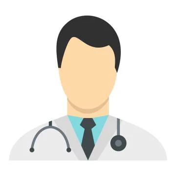 Doctor icon, flat style Stock Illustration