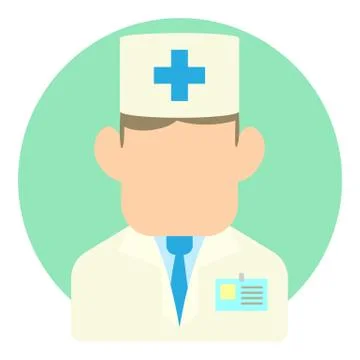 Doctor icon, flat style Stock Illustration