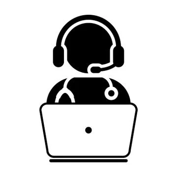 Doctor Icon - Flat Vector Person Avatar Symbol Online Consultation Stock Illustration