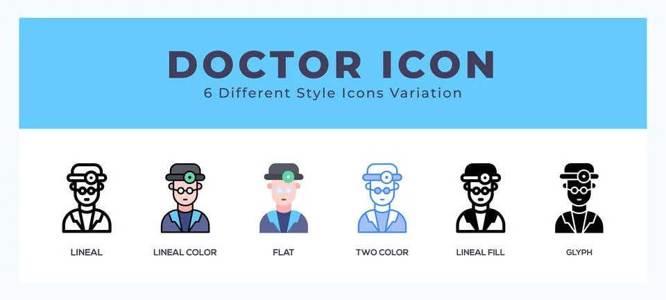 Doctor icon set. Design elements for logo Stock Illustration