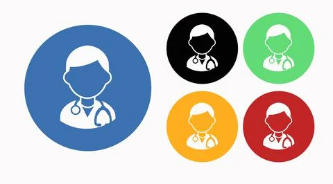 Doctor Icon Set. Illustrazione stock