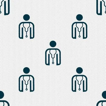 Doctor icon sign. Seamless pattern with geometric texture. Illustrazione stock