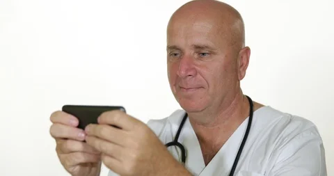 Doctor Image Texting Using Cellphone Wireless Communication Network Video stock 103251360