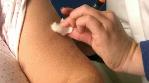 Doctor Injecting Insulin for diabetic women Stock Footage