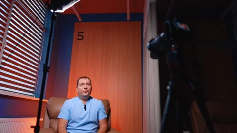 Doctor Interview Setup With Camera And LED Light Stock Footage 333651523
