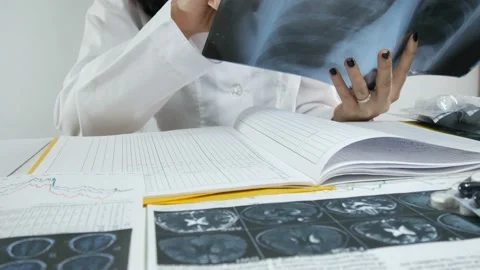The doctor keeps records Stock Footage 87477332