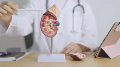 Doctor with Kidney Adrenal gland anatomy... | Stock Video | Pond5