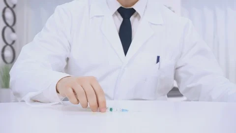 Doctor laboratory chemist scientist performs experiments Video stock 109382946