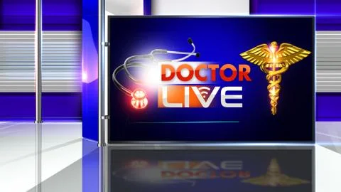 DOCTOR LIVE Virtual studio Illustrazione stock