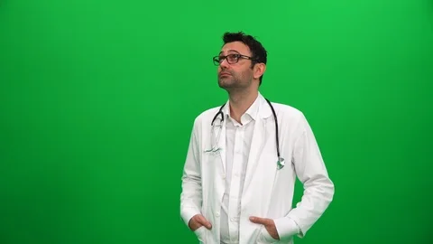 Doctor Looking and Searching on Digital Background Stock Footage 88652430