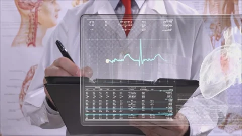 Doctor Looking Cardiogram Stock Footage 202137877