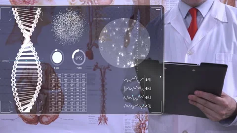 Doctor Looking Dna Data  스톡 동영상 194889235