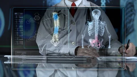Doctor Looking Xray Data Stock Footage 200161849