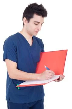 Doctor making a note Stock Photos