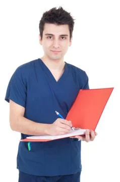 Doctor making a note Stock Photos