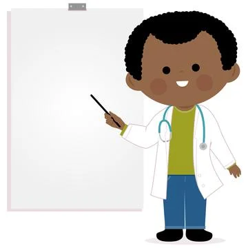Doctor making a presentation. Vector illustration Stock Illustration