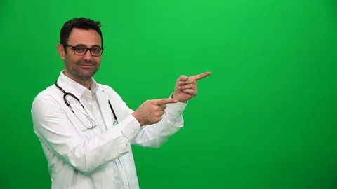 Doctor Making Presenting Gesture With Hands. Left Side. Stock Footage 88652165