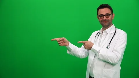 Doctor Making Presenting Gesture With Hands. Right Side. Stock Footage 88652177