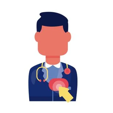 Doctor with mouse cursor detaild style Illustrazione stock