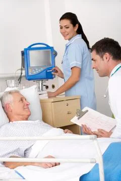 Doctor, nurse and patient in USA Accident and Emergency Stock Photos