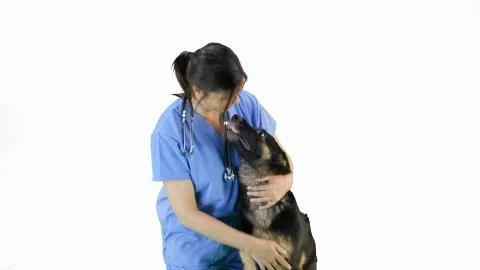 Doctor, Nurse, lab tech with microscope Foto stock