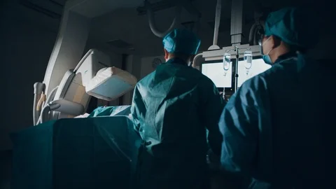 The doctor is operating in the operating room Video stock 125650179