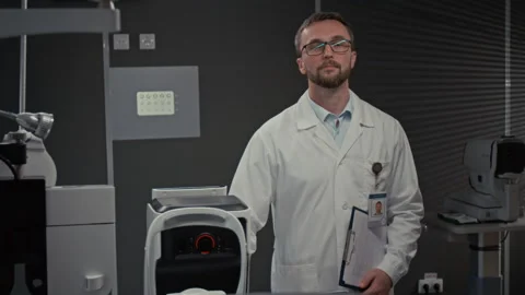 Doctor in Optometry Examination Room Stock Footage 322667777