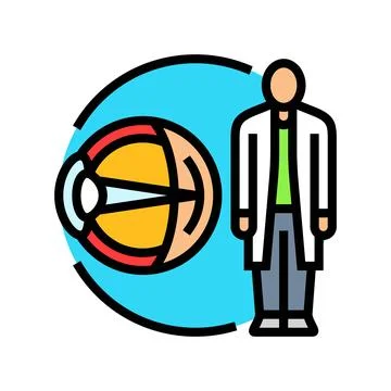 Doctor optometry vision eye color icon vector illustration Stock Illustration