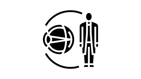 Doctor optometry vision eye glyph icon animation Stock Footage 326142971