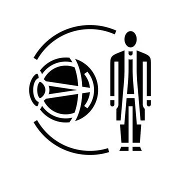 Doctor optometry vision eye glyph icon vector illustration Stock Illustration