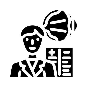 Doctor optometry vision eye glyph icon vector illustration Illustrazione stock