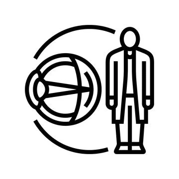 Doctor optometry vision eye line icon vector illustration Stock Illustration