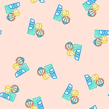 Doctor optometry vision eye vector seamless pattern Stock Illustration