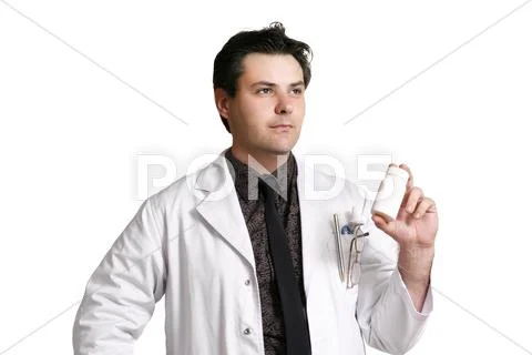 Doctor or pharmacist with a product Stock Photos