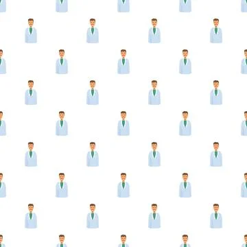 Doctor or scientist character repeating seamless pattern Stock Illustration