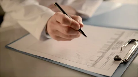 Doctor paperwork Video stock 60668093