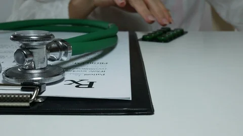 Doctor passes the medication Stock Footage 87827008