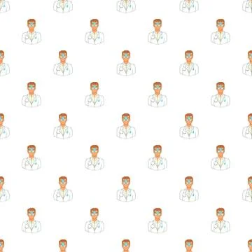 Doctor pattern, cartoon style 스톡 일러스트