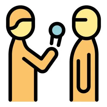 Doctor performing eye exam using lens on patient イラスト素材