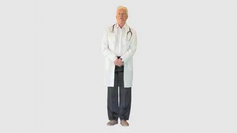 Doctor physician standing and explaining something, Alpha Channel Stock Footage 151159007