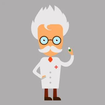 Doctor with pill Stock-Illustration
