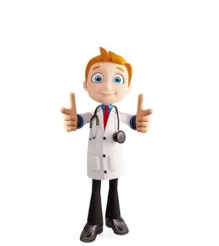 Doctor with pointing pose Stock Illustration
