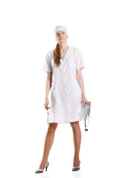 Doctor posing over the white background Stock Photos