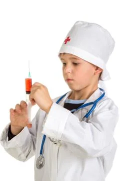 Doctor preparing to make an injection. Stock Photos