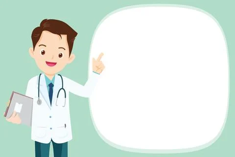 Doctor present with empty space Stock Illustration