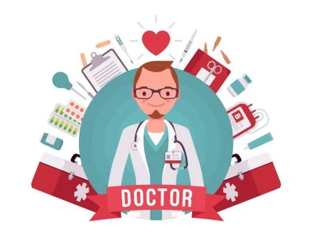 Doctor professional poster Stock Illustration