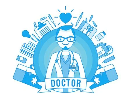 Doctor professional poster Stock Illustration