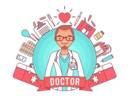 Doctor professional poster Stock Illustration