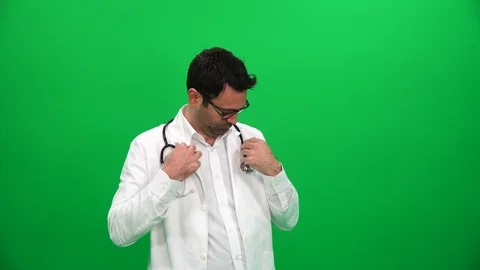 Doctor Putting On Stethoscope Stock Footage 88652142