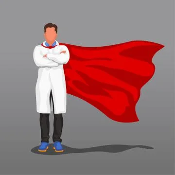 Doctor with red cape Stock Illustration